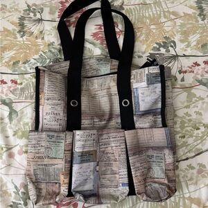 Tim Holtz Documentation Print Shoulder Zip-Top Tote Bag